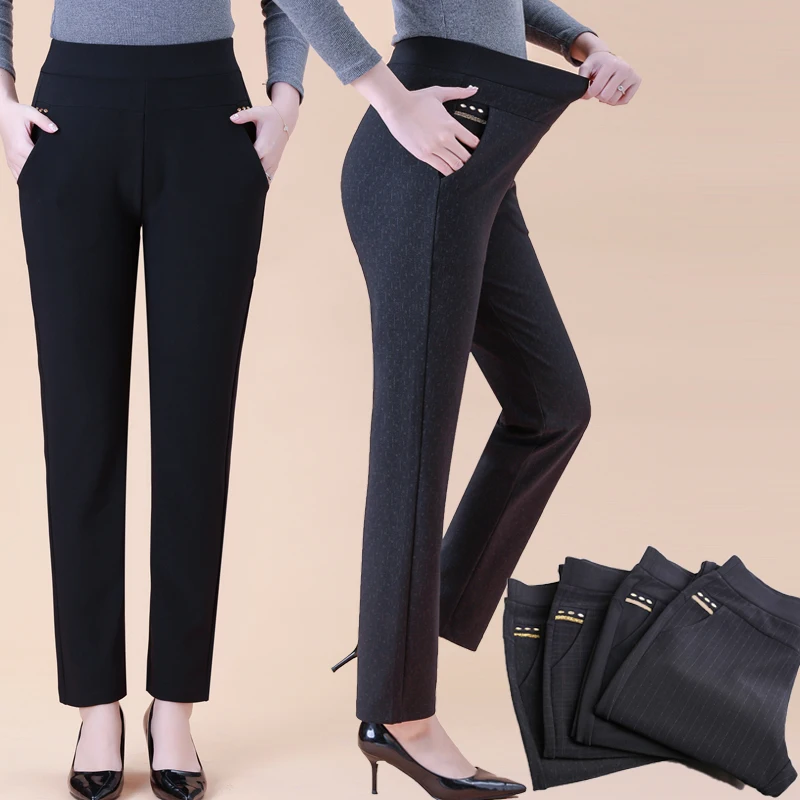 black ankle length trousers