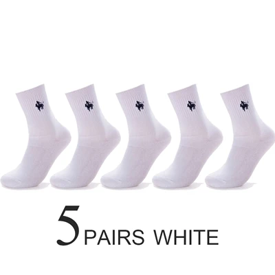 PIER POLO, носки, мужские хлопковые нарядные носки, брендовые новые деловые мужские носки, мужские носки высокого качества для отдыха, длинные носки в подарок, размер 39-44 - Цвет: A 5 pairs white