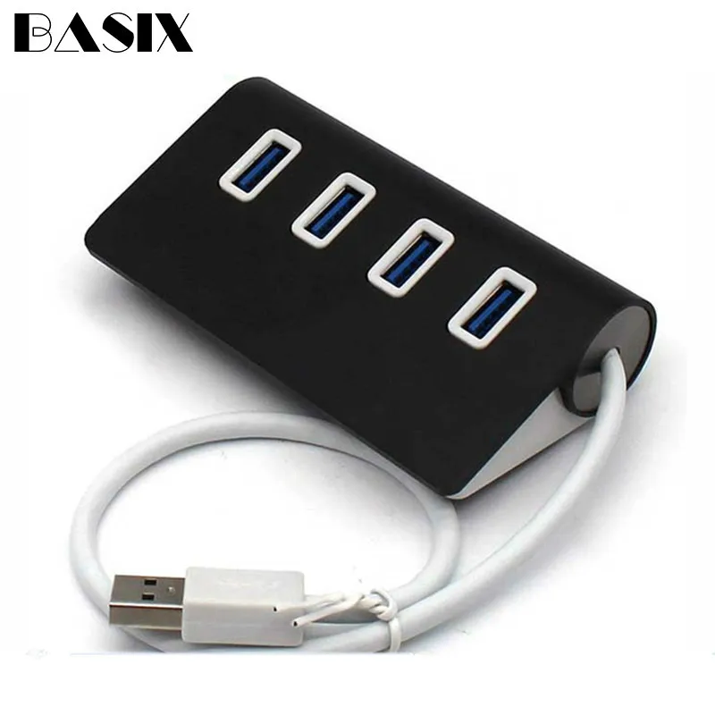 BASIX Usb 3,0 концентратор 4 адаптер портов 4 в 1 USB 3,0 OTG концентратор с 4* USB3.0 алюминиевый порт сплав для Macbook Air ноутбук ПК планшет