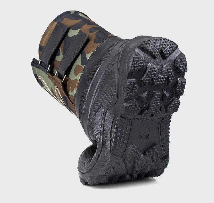 -45 Degree Winter Camouflage Snow Men Boots Rain Shoes Waterproof With Real Wool Warm Male Casual Mid-Calf Work Fishing Boot