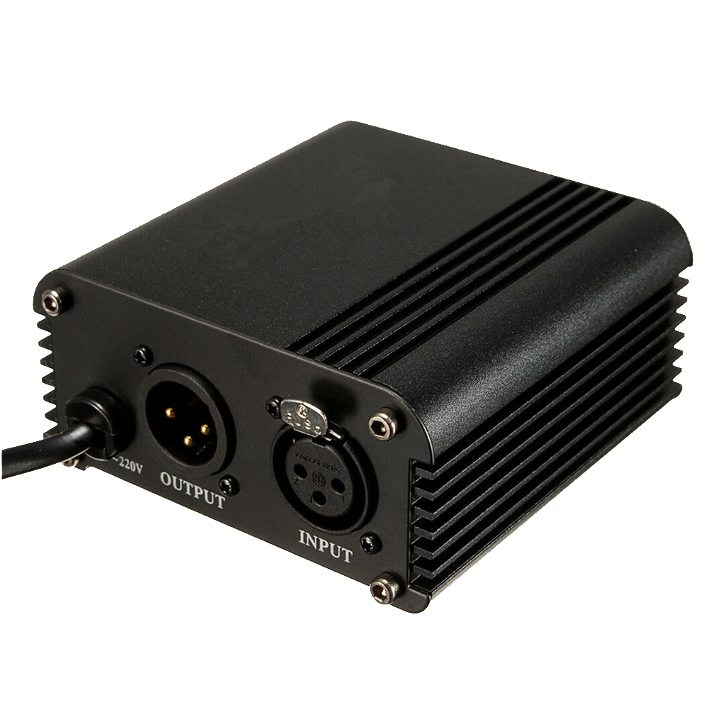 48V Adapter Lightweight Condenser Microphone Stable Indicator Light