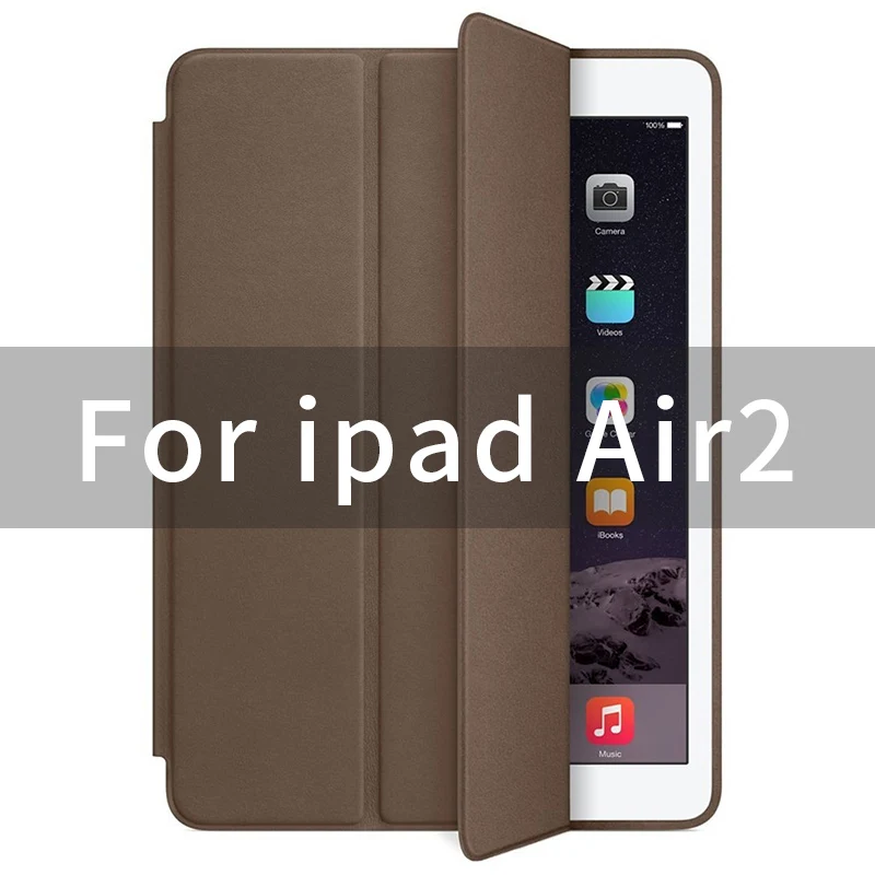 Чехол для iPad air 2 air1, 9,7 дюймов, чехол с 1:1 магнитом, умный Авто спящий чехол с откидной крышкой, кожаный чехол A1566 A1567 A1474 - Цвет: air2-Brown