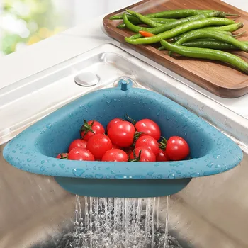 

Suction Cup Triangular Sink Strainer Drainer Basket Sponge Rack Storage Sink Vegetable Fruit Filter Shelf Kitchen Accessories