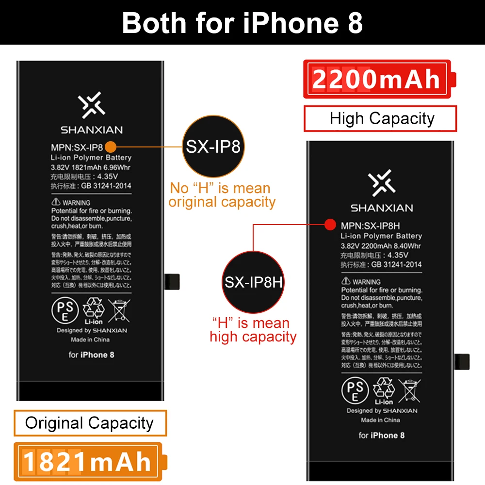 Shanxian Replacement Baterry For Iphone 6 6s 7 8 Plus Se X Xr Xs Max High Capacity 3400mah With Free Tool Kits Mobile Phone Batteries Aliexpress