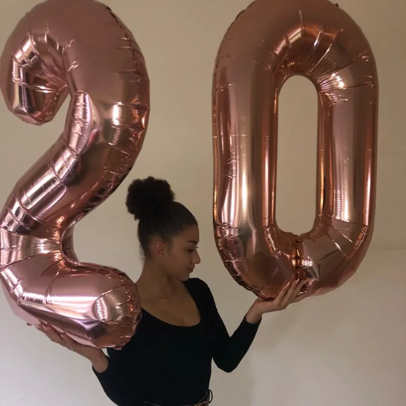 2 шт. на день рождения воздушные шары серебряные золотые из фольги в виде цифр 1