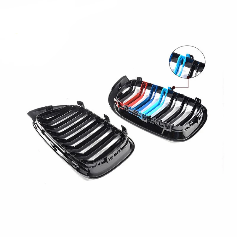 Пара Для BMW F25 F26 X3 X4 2014 2018 бампер матовый блесек для губ черный M Цвет 2 линии планка
