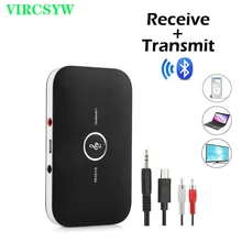 Vircsyw bluetooth 5.0 receptor de áudio transmissor 2 em 1 usb rca 3.5mm 3.5 aux jack música estéreo adaptadores sem fio para tv computador do carro