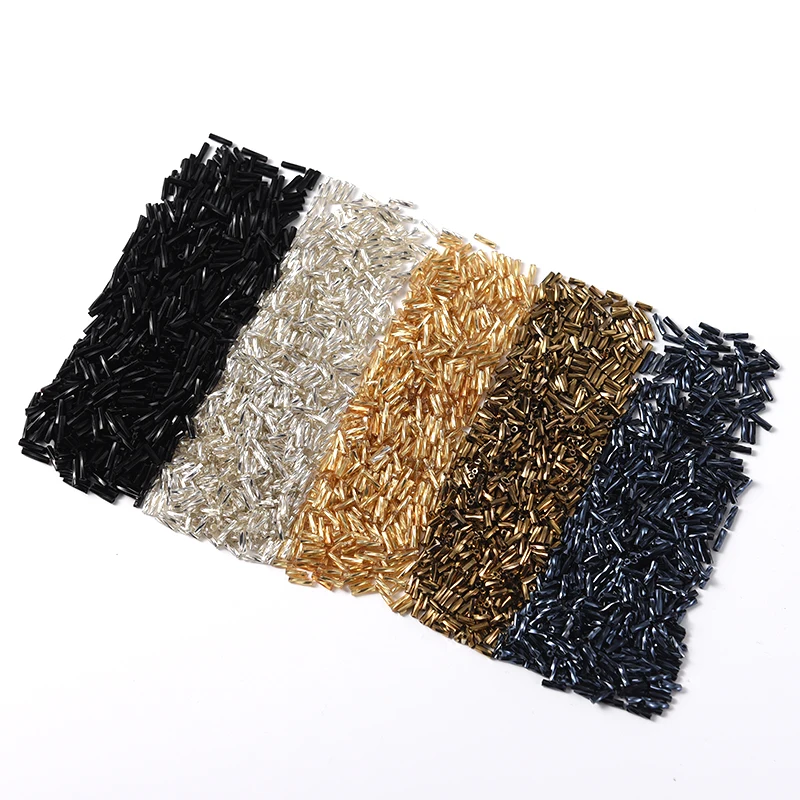 Description Picture 3 of item300/1500Pcs Size 2x6mm Twist Bugles Loose Glass Seed Spacer Tube Leptospira Beads for Jewelry Making DIY Garment Sew Accessories
