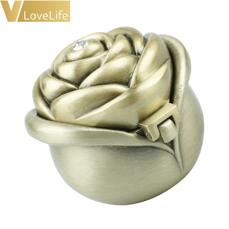 Copper 2 rings Mr& Mrs Свадебные обручальные кольца коробка серьги в форме розы Серебряный/медный/золотой браслет красота ювелирные изделия Подарочная коробка держатель романтический - Цвет: Copper 2 rings
