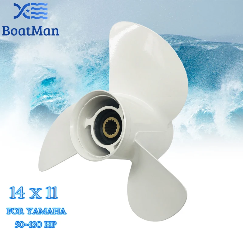 Boat Propeller  14x11 For Yamaha Outboard Motor 50-130HP Aluminum 15 Tooth Spline 6E5-45954-00-EL Engine Part