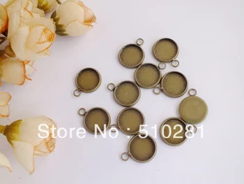 

Wholesale 200Pcs/lot 10mm Round Antique Bronze Pendant Bezel ,pendant base blanks free shipping