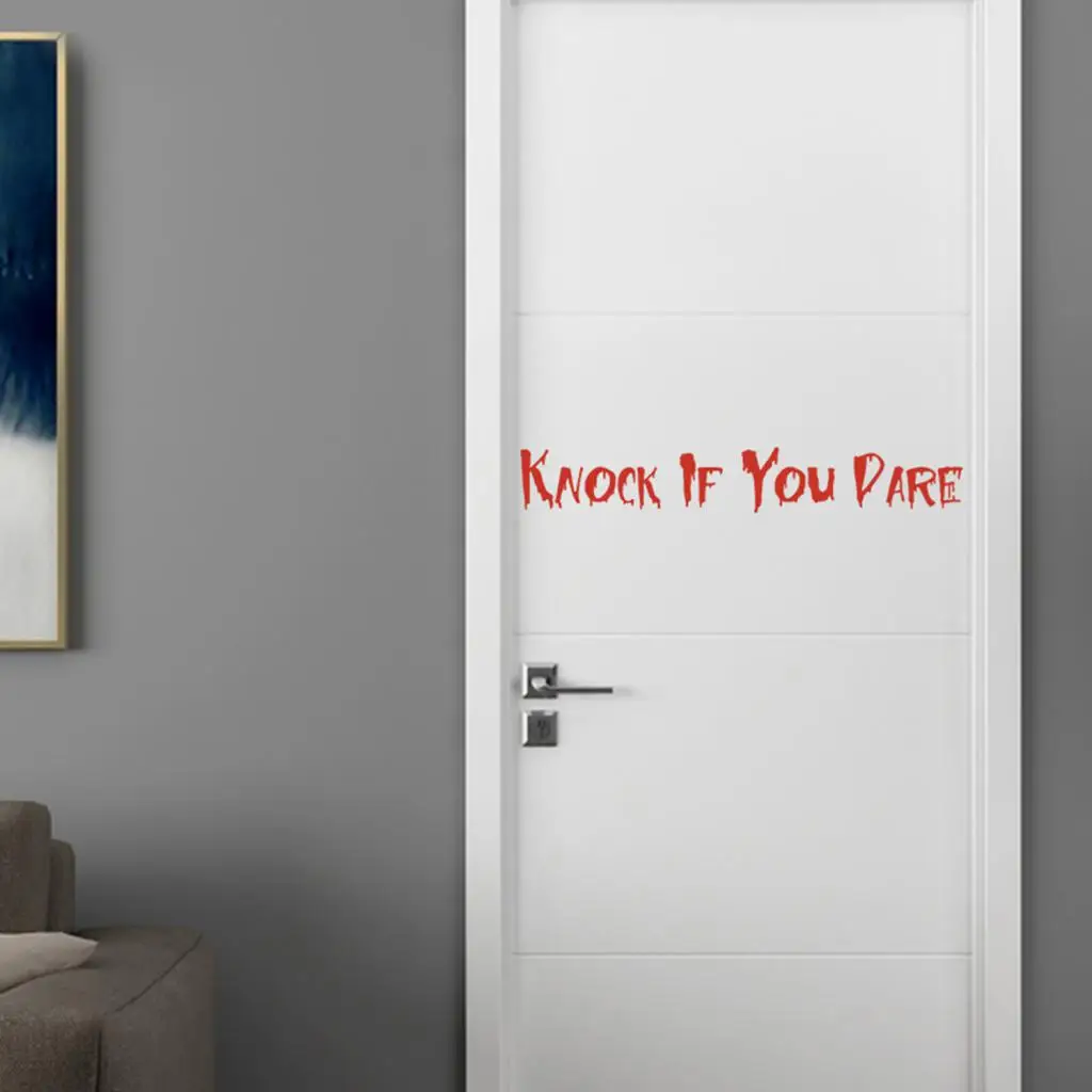 Knock If You Dare Halloween Door Wall Sticker Home Halloween Decoration