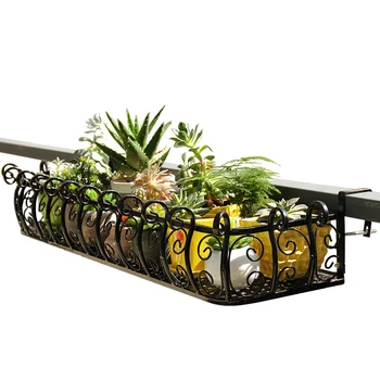 

European Iron Art Balcony Guardrail Hanging Fleshy Flower Rack Wall Pot Anti-theft Net Flowe