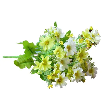 HOT 1Pc 28 Head Daisy Silk Flowers For Home Decoration Accessories Fake Artificial Flowers Wedding Home Decoration Bouquet