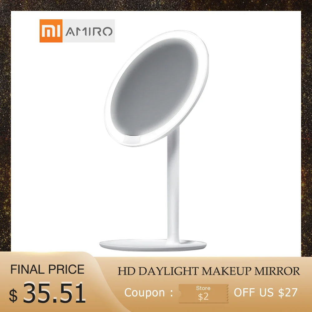 

AMIRO HD Daylight Makeup Mirror Vanity Make up Mirrors with Lamp USB Charging Lights Health Beauty Adjustable Mirrors for Xiaomi