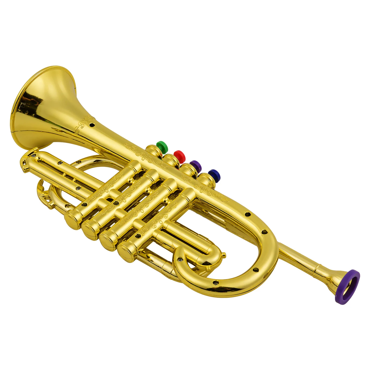 6x Trompete gold Musik Tröte Mitgebsel Kindergeburtstag Spielzeug Kinder Pfeife 