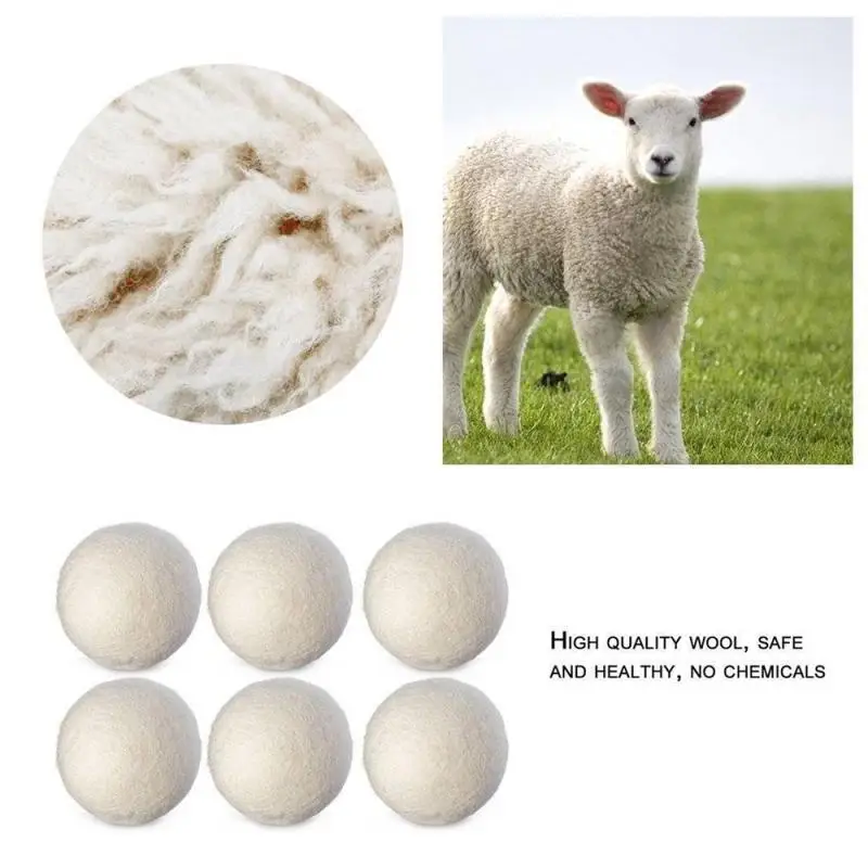 1PCS Natural Reusable Laundry Clean Ball Practical Home Wool Dryer Balls Quality Tumble Laundry Dry Supplies