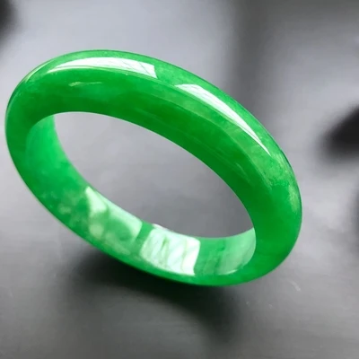 

Natural Burmese emerald green 54-62mm bracelet, elegant princess jewelry, gift for mother to girlfriend