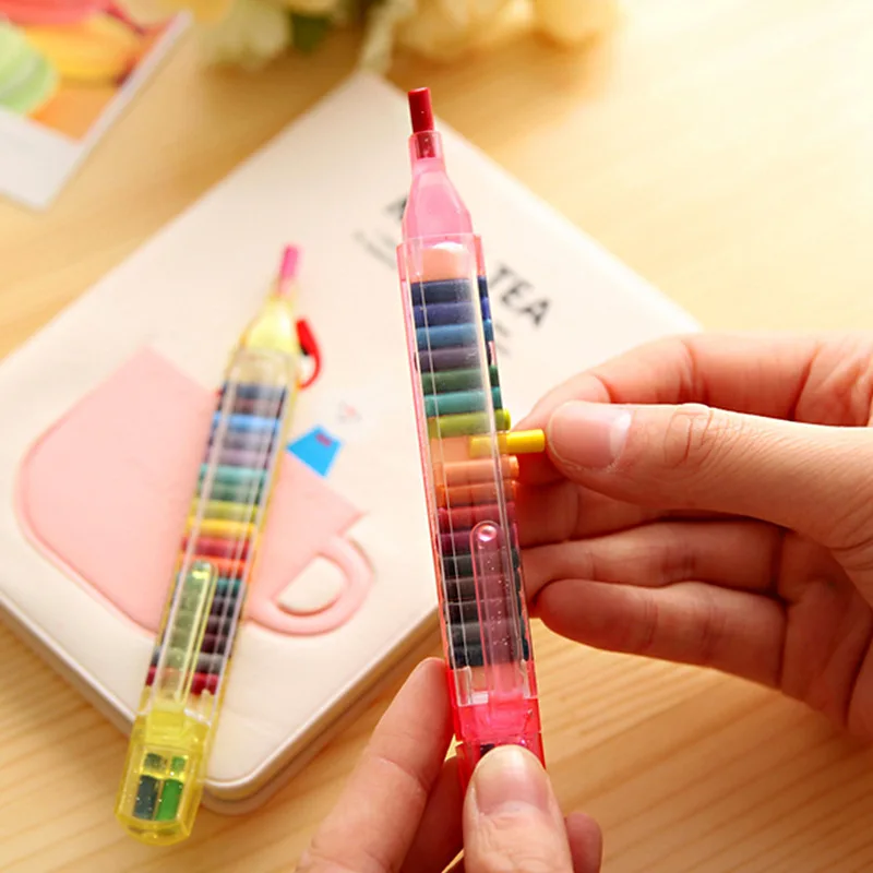 1 Pc Creative Crayon 20 Color Refillable Crayon Safety Environmental