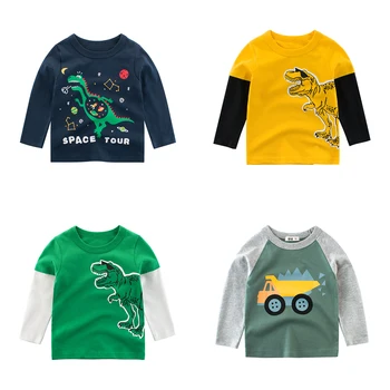 

Favourite 2020 Low price Fashion Novelty boys baby winter clothes long sleeve t shirt jurassic park world unicorn kids