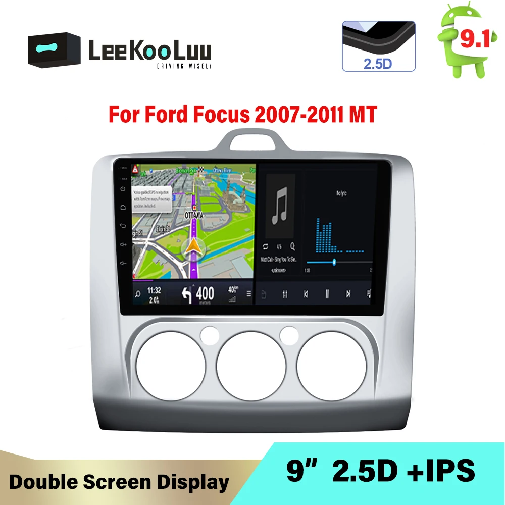 Автомагнитола LeeKooLuu мультимедийный видеоплеер с 9 &quotIPS 2.5D Sceen для Ford Focus 2 3 Mk2 / Mk3 2004