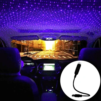 

LED Car Roof Star Night Light Projector Atmosphere Galaxy Lamp USB Decorative Lamp Adjustable Multiple Lighting Effects