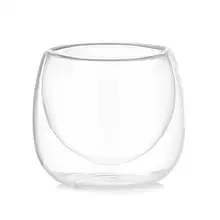 Двойной стены изотермическая чашка высокое из боросиликатного стекла термостойкий Стекло высокое Класс инновационные Кофе Фрукты кружка маленькая чайная кружка, 80 мл