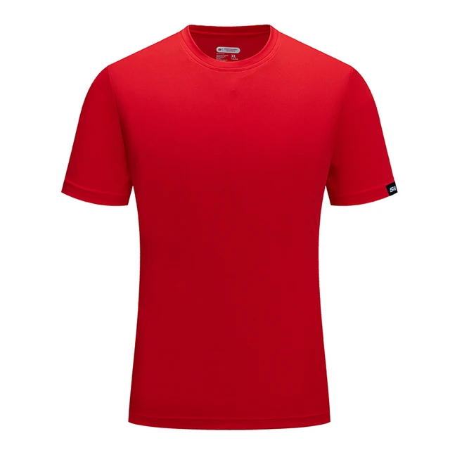 Brand SANHENG Men Summer Casual Outdoor T-Shirt Men Sports T-Shirt Plus Size Sport Fast-Dry Breathable Tops red