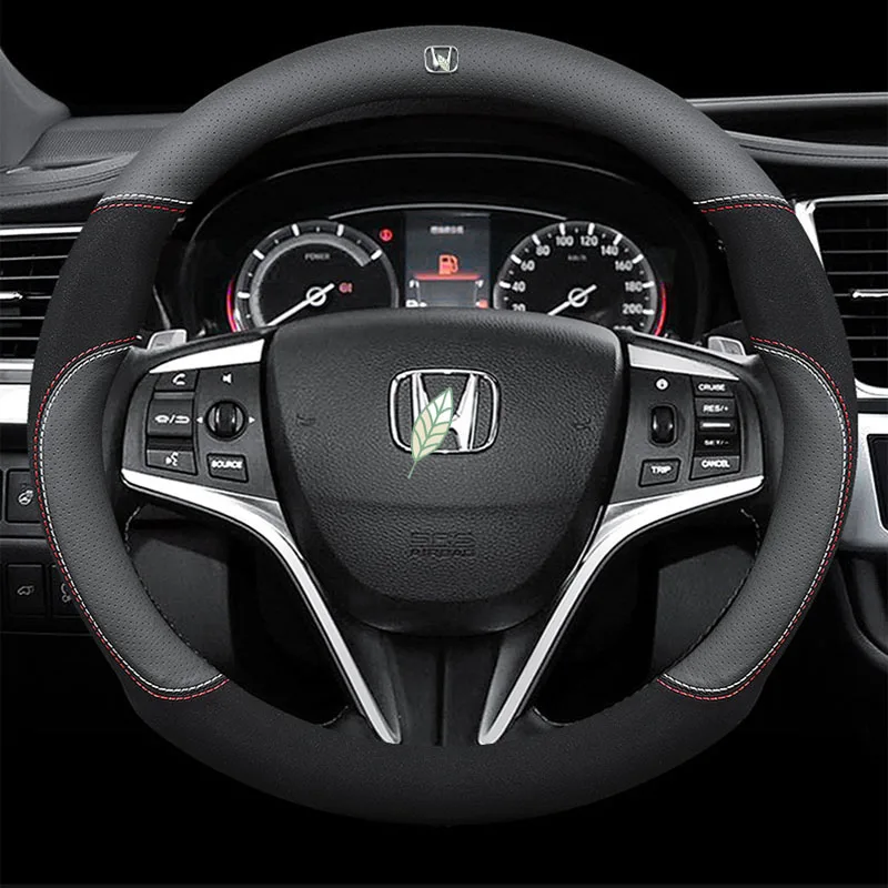 Натуральная кожа чехол рулевого колеса автомобиля 15 дюймов/38 см для Honda City CRV