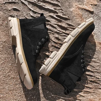 

Designer new men's riding boots high-top men's leather desert boots sports shoes casual warm winter men's boots men's shoes