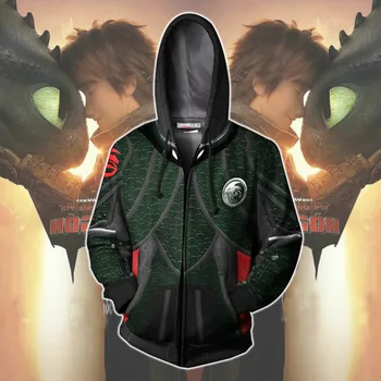 

Cosplay Hot How to Train Your Dragon 3 Hiccup Costumes Hiccup 3D Print Toothless Hoodie Sweatshirts Light Fury Hoodies Jackets