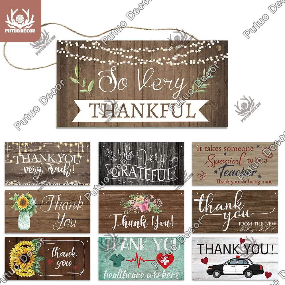Декоративные деревянные подвесные знаки Putuo Decor Thank You декоративные таблички