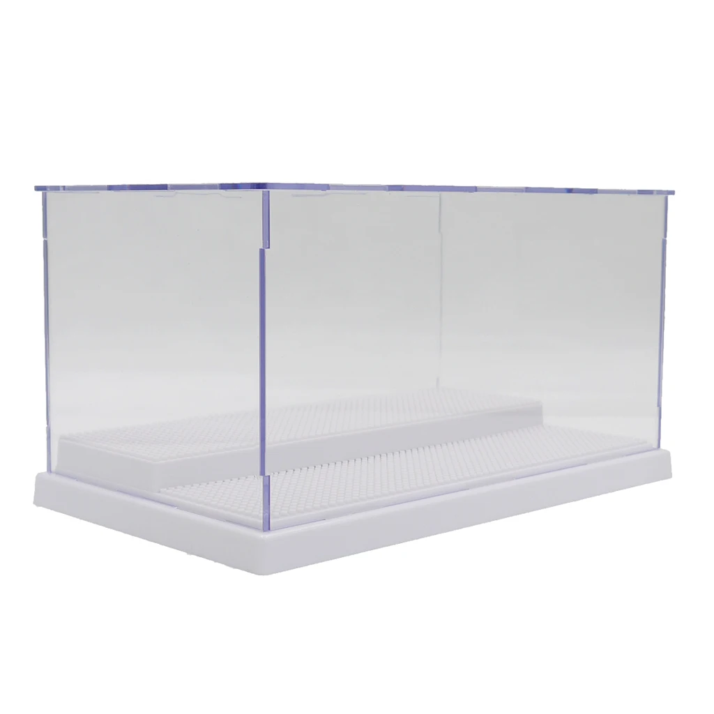 2 Tiers Display Case Box Stand Showcase for LOZ Building Blocks Diamond Brick Display Case Clear Box UV Dustproof Toy Protection