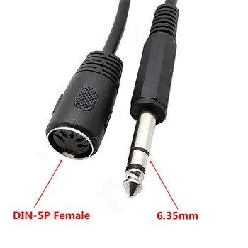 

MIDI Din 5Pin Female to Monoprice 6.35mm (1/4 Inch) Male TRS Stereo Audio Extension Cable for MIDI keyboard 0.3M