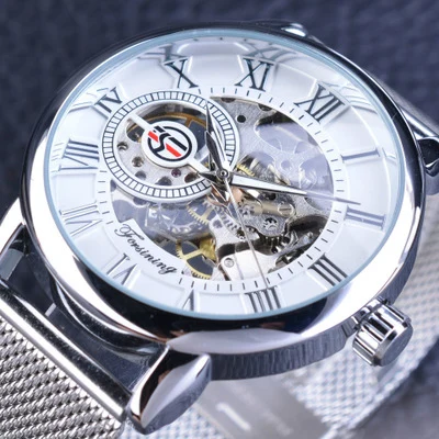

Winner New Automatic Skeleton Watch Golden Watch Stainless Steel Mens Watches Top Brand Luxury Montre Homme Clock Men