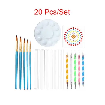 

20pcs/set Mandala Dotting Pen Tools for Painting Stone Ceramic with Stencil Tray