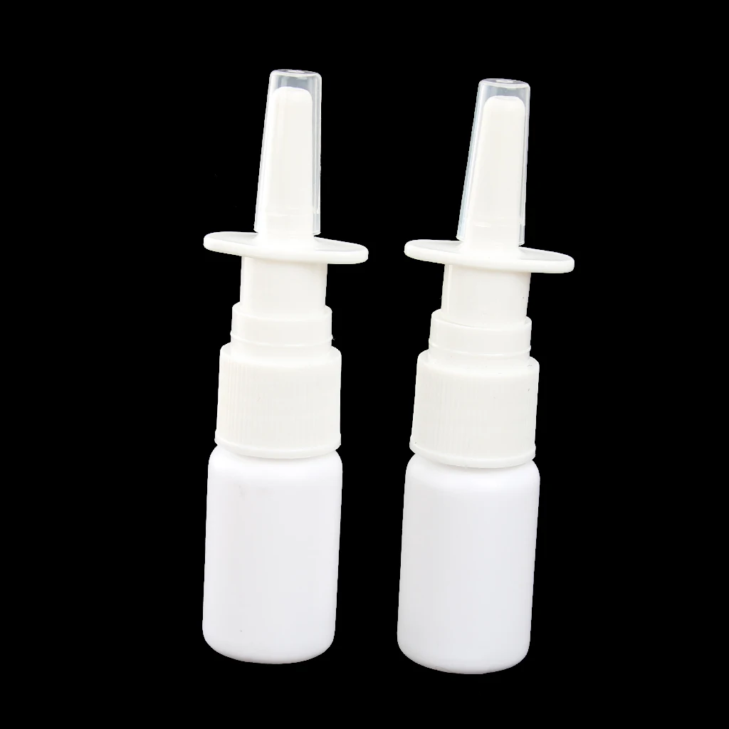 4pcs 15ML Empty Plastic Nasal Fine Mist Spray Bottle Pump Sprayer With Cap