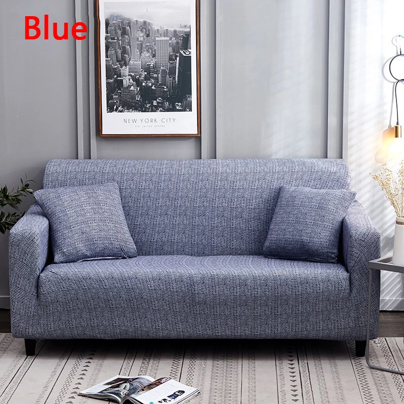 1-4 сидений эластичный диван Slipcover все включено Противоскользящий чехол для дивана L форма откидное кресло защитный чехол Наволочка Чехол - Цвет: Blue