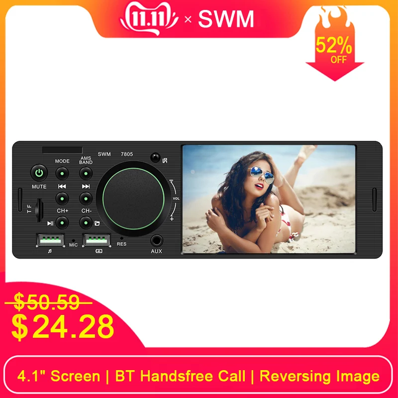 Online 1 Din Auto Radio Stereo Autoradio Auto Radio Para Coche USB Bluetooth Freisprecheinrichtung MP5 Player Reverse Bild Auto Stereo 1din radio