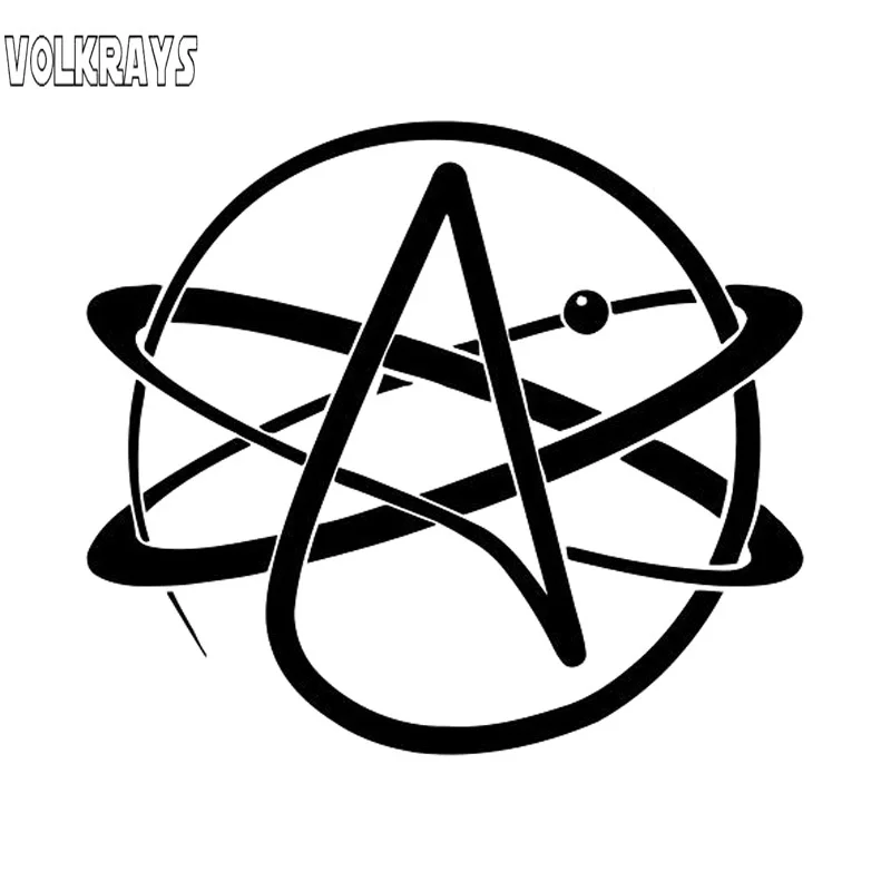 

Volkrays Creative Car Sticker Atheism Symbol Atom Science Motorcycle Accessories Reflective Vinyl Decal Black/Silver,12cm*14cm