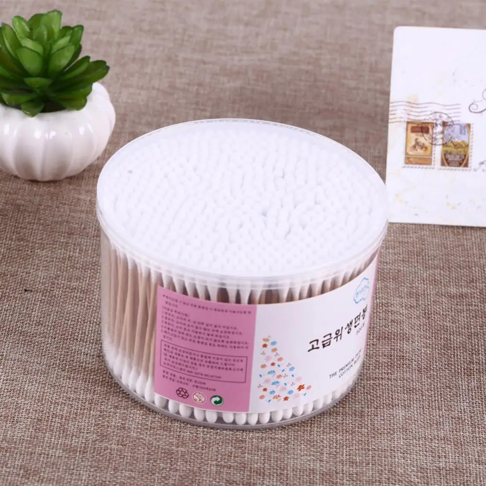 500pcs/Box Bamboo Baby Cotton Swab Wood Sticks Soft Buds Cleaning of Ears Tampons | Красота и - Цена: US $4.38