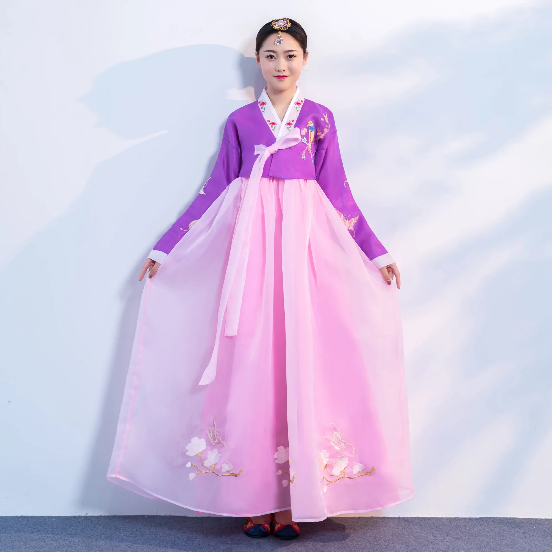 Ortodoxo hanbok folk feminino traje tradicional coreano