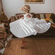 Детское платье новые летние платья принцессы без рукавов для девочек модная одежда для маленьких детей