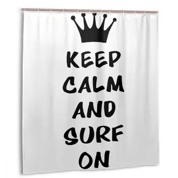 

CHARM HOME KEEP CALM AND SURF ON Plastic Shower Curtain 66x72 Customized Bathroom Decorative Waterproof Polyester