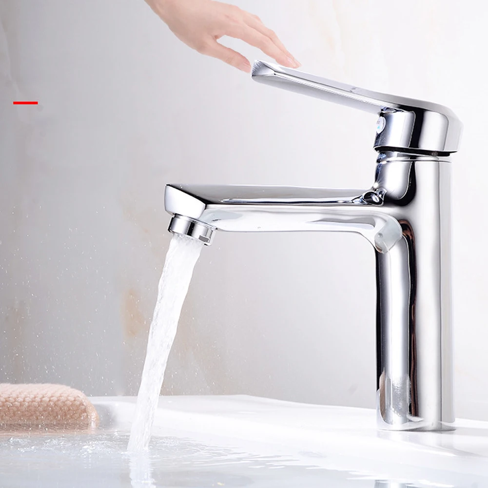 Смеситель для раковины в ванную комнату кран горячей и холодной воды латунь хром