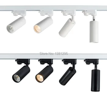 

1lot LED Railspot GU10 Bulb Track Light Ceiling Track Spotlight 1 3 Phase Fase 2 4 Wire Matt White Black Tracklight Fixture