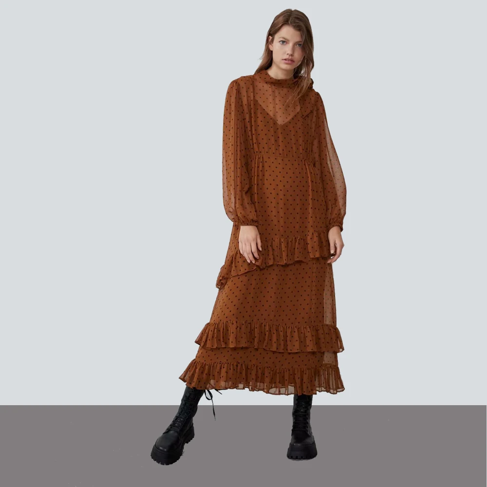 

ZA Dress Summer/Autumn Black Dot Dress Women Clothes Fashion New Casual Newest Dress Gifts Party Vacation Wholesale 2019 Newest