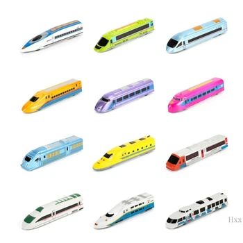 

12Pcs Train Model Toy Miniature Simulation Bundle Pull Back Toy Trains for Kids