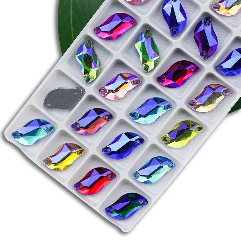 Sparkling S-Shape Colorful Glass Rhinestones