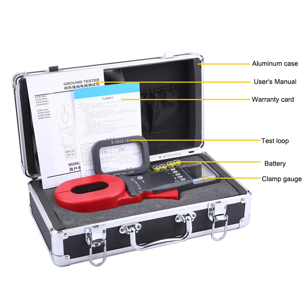 

Digital Display Clamp Ground Earth Resistance Test Tool Resistance Meter ETCR2000A Plus JDH99
